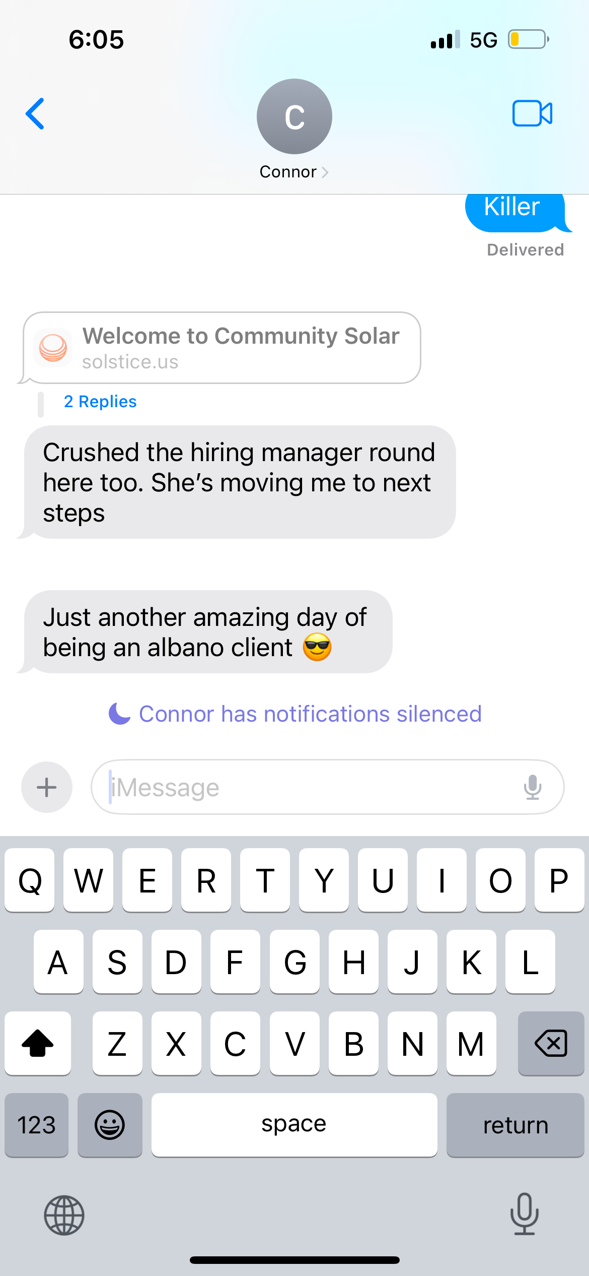 Client testimonial