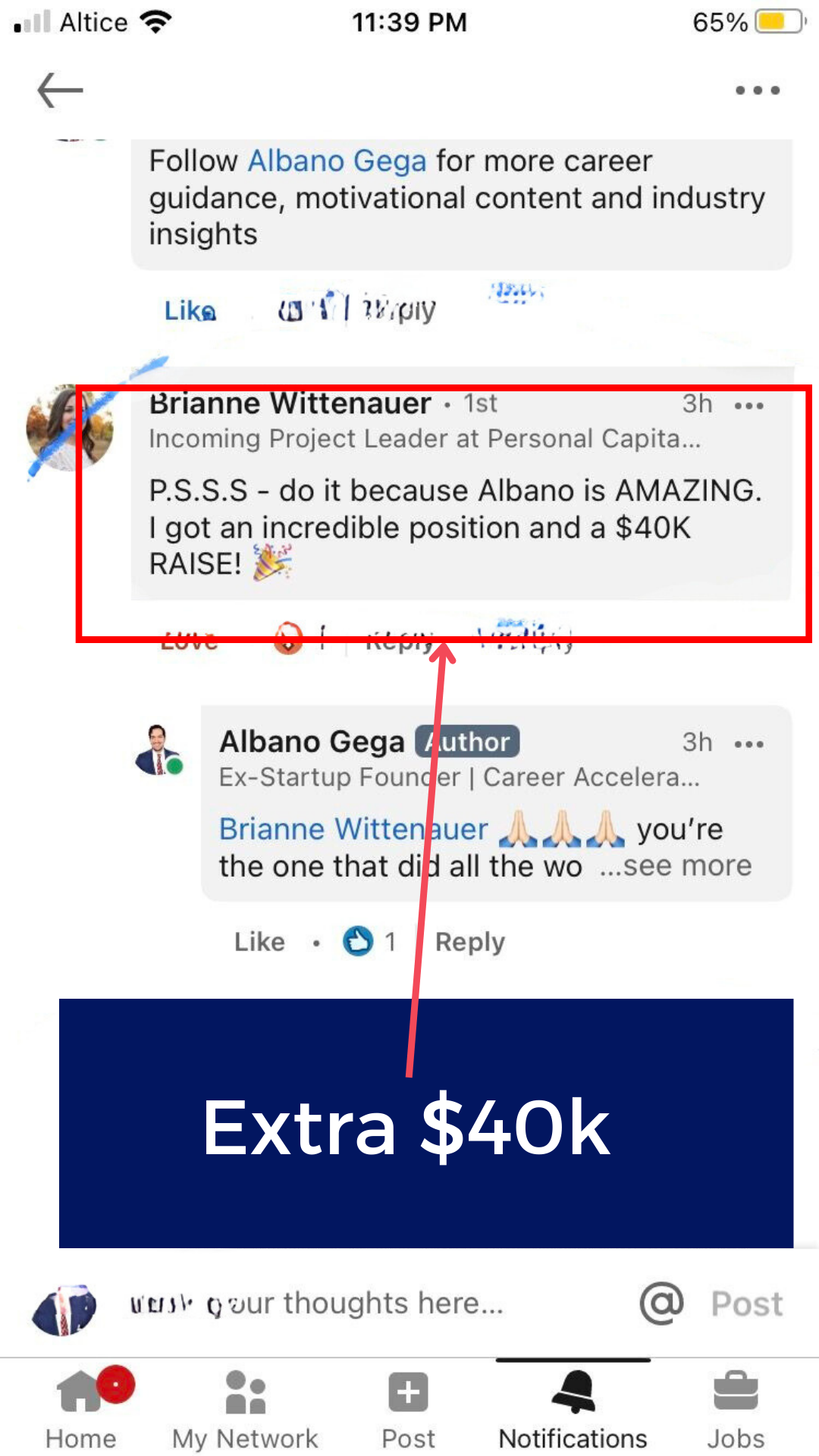 Client testimonial