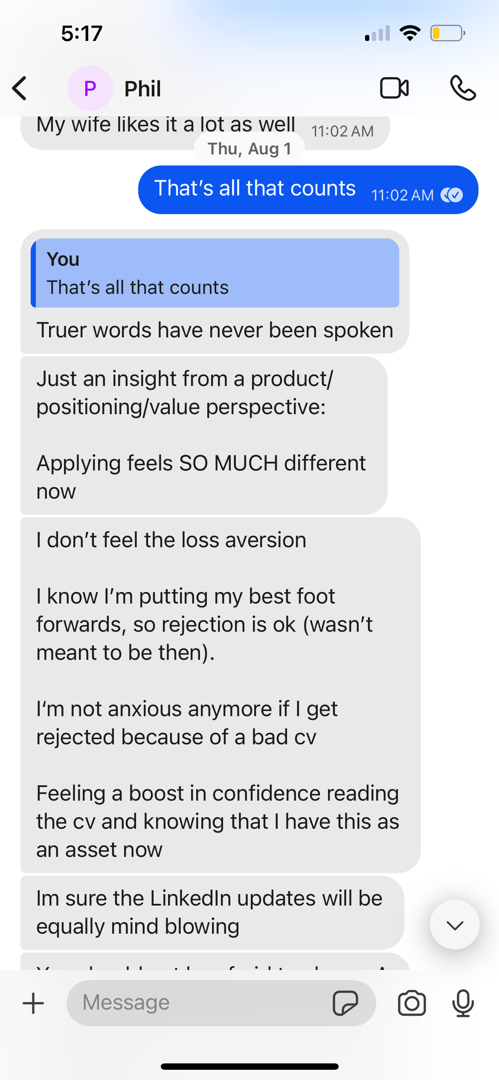 Client testimonial