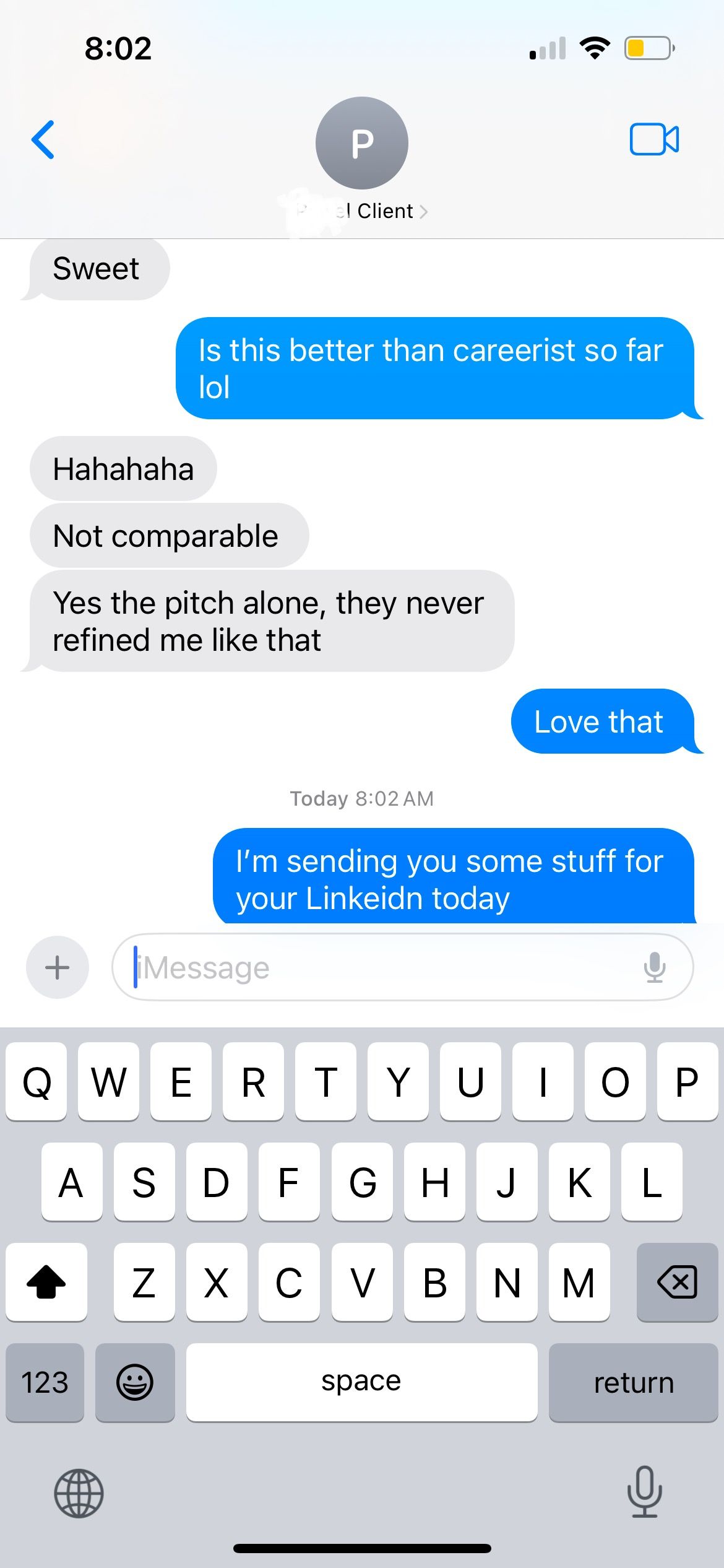 Client testimonial