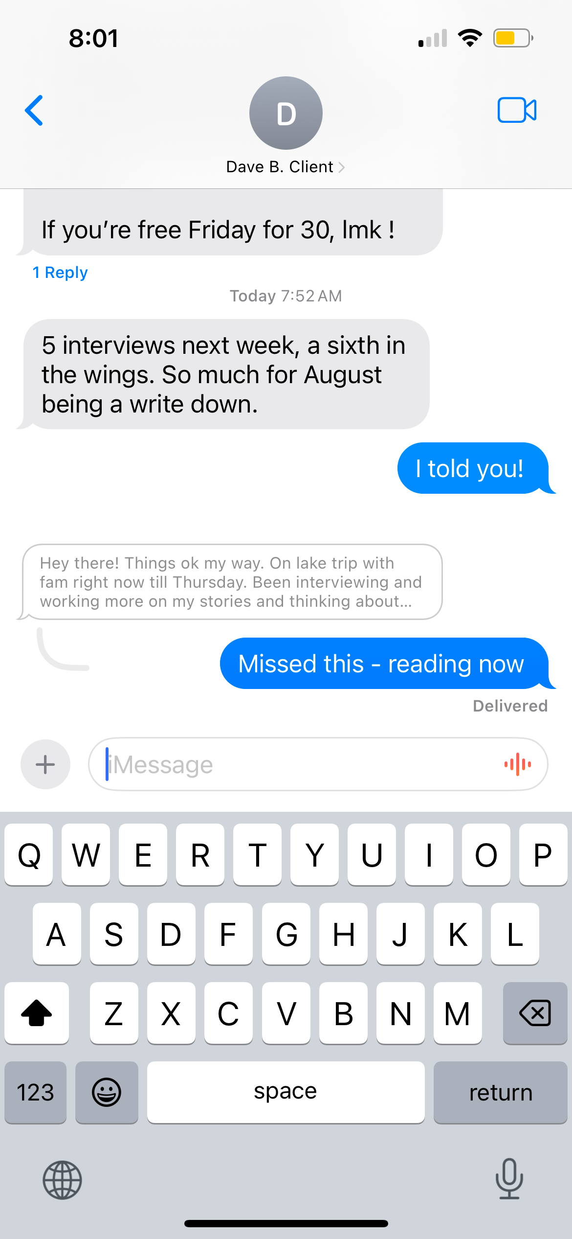 Client testimonial