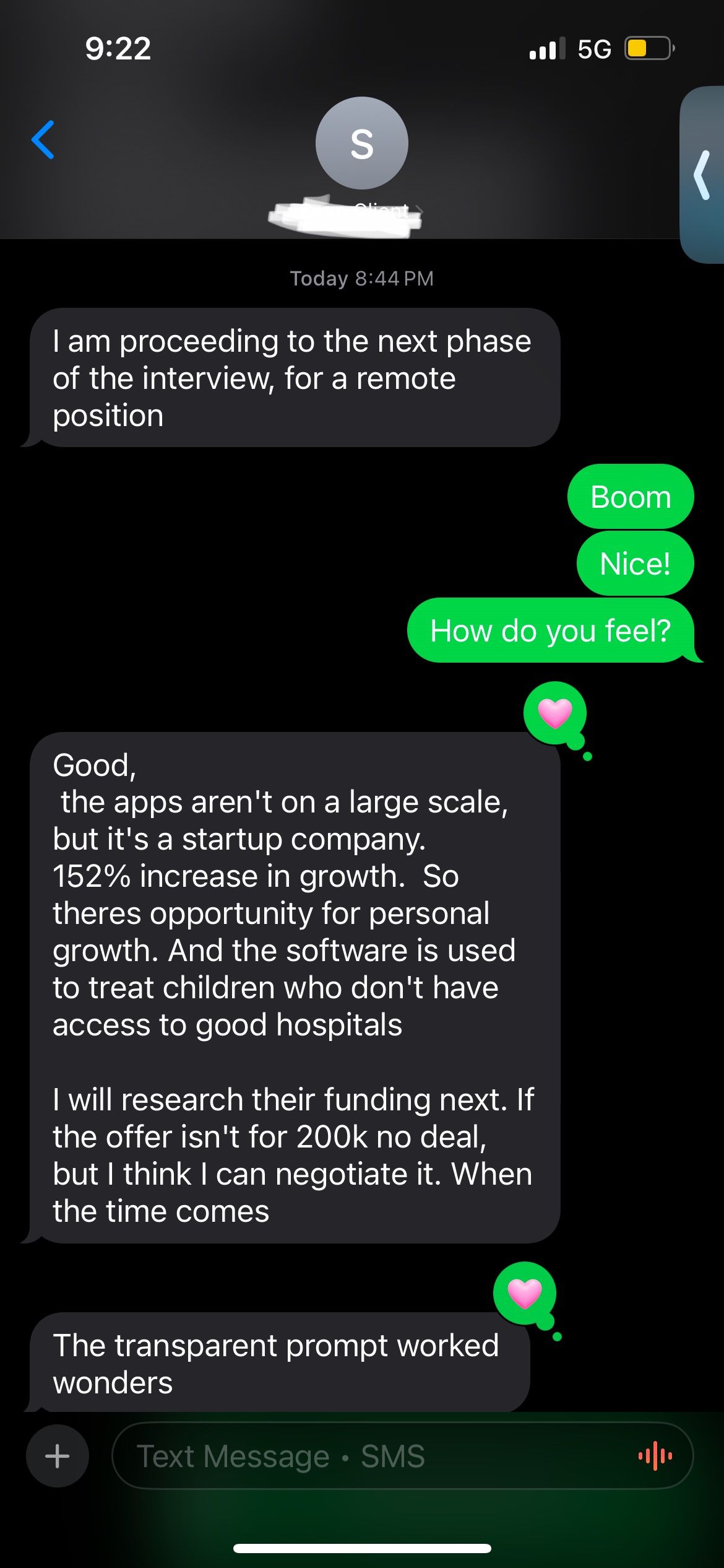 Client testimonial